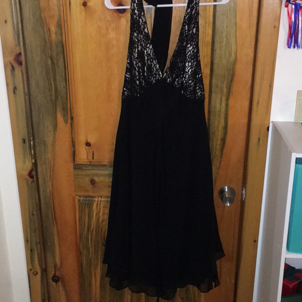 Black and gold cocktail dress